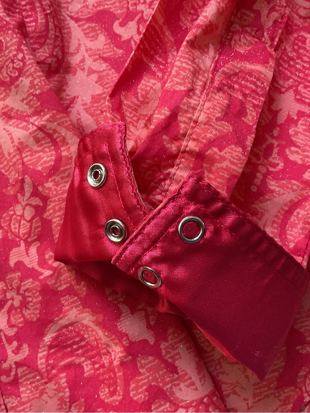Twenty X Vintage Western Orange Red Pinkish Paisley Button-Up Dress Shirt M - Picture 6 of 7